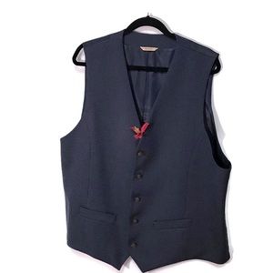 Gorgeous Mens Vest. Navy Blue. Tiny White Polkadots. Sz XXL